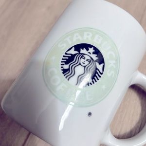 Starbucks Coffee Mug 4” H Opening Diameter 3 1/8” W  Has Small Chip on Rim